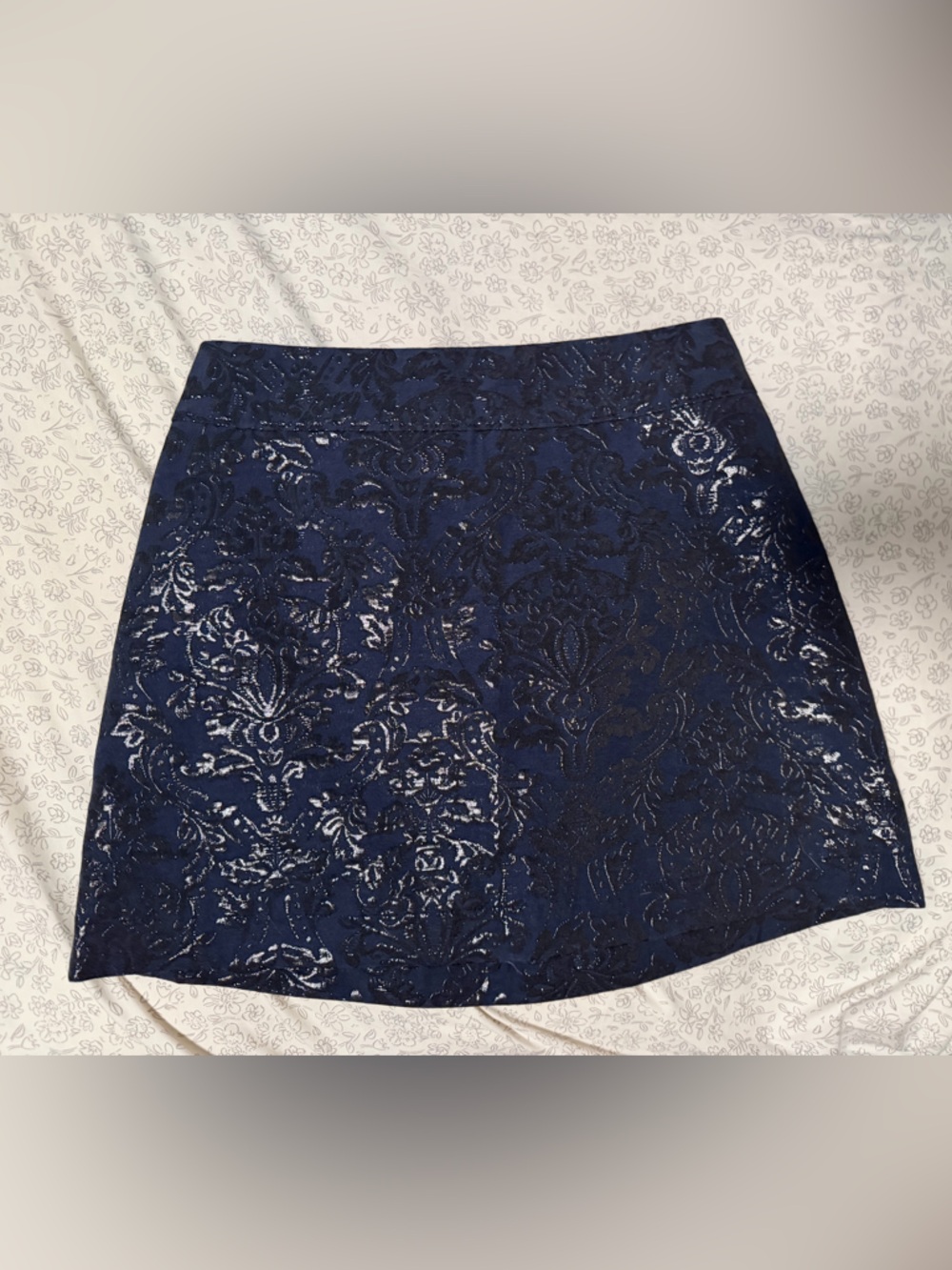 Abercrombie & Fitch Navy Floral Lace Pattern Pencil Skirt